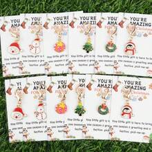 15件套圣诞系列钥匙扣套装，附赠“圣诞快乐”贺卡，幸运礼物，团队礼物，励志礼物，圣诞礼物，幸运礼物，生日礼物 - 彩色 - 查看 12