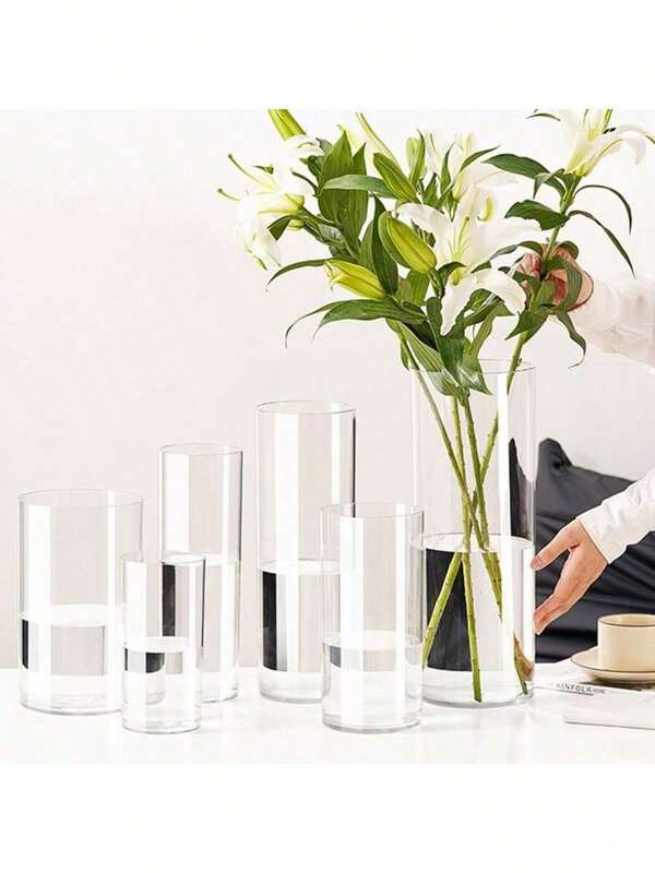Acrylic Vase, High Transparency Straight Cylinder Acrylic, Can Be Used As Vase And Fish Tank, Home Kitchen Wedding Decor Center Piece, Unbreakable Plastic Vase For Floral