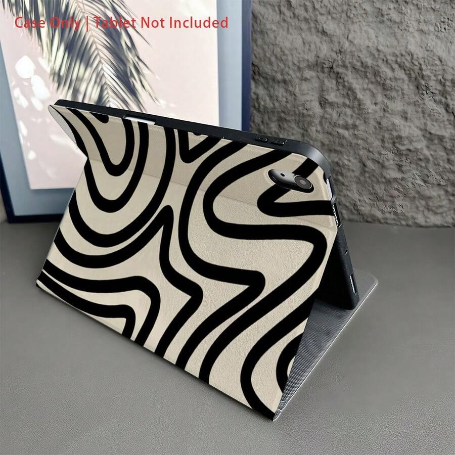 波浪涟漪抽象线条艺术图案保护套 - 简约爱好者和现代风格追求者的理想之选。这款保护套采用翻盖式设计，带有笔槽，兼容 iPad/Galaxy Tab S10+/S9/A9，并具备自动休眠/唤醒功能，同时兼容小米 5/5 Pro/6/6 Pro/7/7 Pro。 - 彩色 - 查看 1