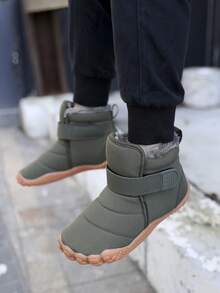 新款儿童宽头冬季户外中帮时尚防滑耐磨雪地靴 - 軍綠色 - 查看 4