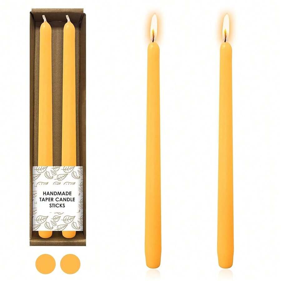 Beeswax Taper Candle Dripless Candlesticks,7inch Natural Bees Wax Candles Less Tapered Candle For Home Meditation For Home Meditation Prayer Dinner Decor,2pcs 8D-BEE{Inchcolor_nameinch:Inch8D-BEESWAXinch,Inchsize_nameinch:Inch10INCHinch} - 8D-蜂蠟 - 查看 1
