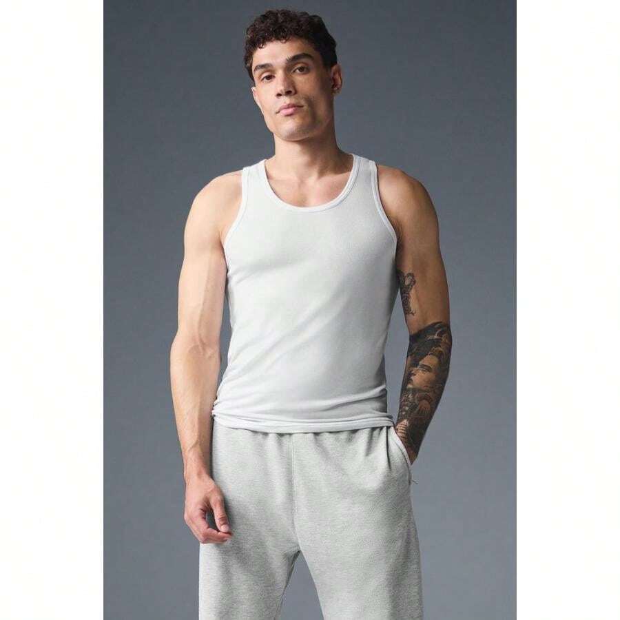 Alo Yoga Everyday Modal Rib Tank - Espresso |  | Pilates Set - White - View 1