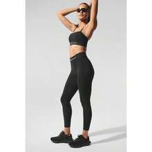 Alo Yoga Alosoft High-Waist 7/8 Relay Legging - Black/White |  | Women Outdoor Leggings - Đen/Trắng - Xem 5