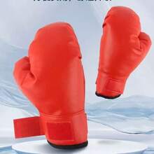 1 Pair Professional Boxing Gloves For Adults And Kids, Black And Red, Wrist Protection, Suitable For Club Boxing, Punching Bag Training, MMA, Taekwondo, Boxing Matches, Great Gift