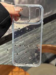 Ốp lưng điện thoại bằng silicon mềm trong suốt dễ thương đính nơ ngọc trai 3D sang trọng tương thích với iPhone 17 Pro Max Air 16 15 14 13 12 11 Pro Max MiNi XR X XS Max 7 8 Plus - Ngôi sao kim cương - Xem 5