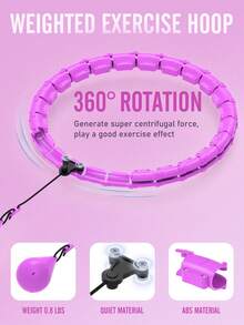 JLoibao 47英寸/120厘米成人减肥运动，适合女性和初学者，包括24个可拆卸链接和DIY空球（紫色） - 紫色 - 查看 4