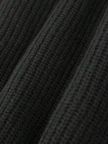 1 chiếc áo len dài tay dày dặn, ấm áp, dáng rộng, thoải mái, đa năng, cá tính dành cho nữ tuổi teen, thích hợp mặc ngoài trời vào mùa thu/đông. - màu đen - Xem 6