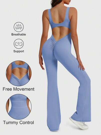 Speed mate Women's Butt Lifting Sleeveless Yoga Jumpsuit Women's Backless Yoga Jumpsuit