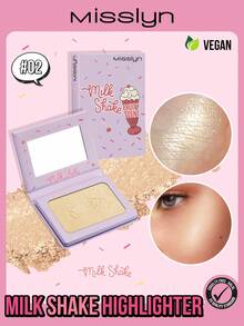 Milk Shake Highlighter, Highlighter Powder Palette Makeup, Long Wear Brightening, Makeup Shimmer Illuminate Cosmetic, Champagne Gold & Silver Glitter Highlighter, Face Illuminator Highlighter, Shimmer, Pigment Rich & Silky Formula, Natural Glow, Y2K Makeup Highlighter - #02 - 查看 1
