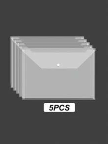 5PCS/10PCS/20PCS Transparent White/Morandi Mixed Color/Mixed Striped Thick PP Plastic A4 File Folders, Modern Minimalist Multi-Purpose Waterproof Anti-Fouling Snap Button Back To School/Office Supplies, Student Document Folders