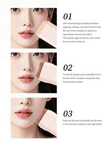 1支装自然妆效保湿防水持久不晕染亮泽旋转粉底棒，带刷头，打造无瑕妆容 - 彩色 - 查看 6