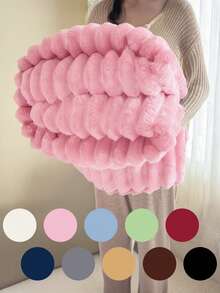 1pc Throw Blanket, Bedding, Cozy And Warm Blanket, Lightweight Soft And Comfortable, Solid Color Series, Minimalist And Stylish Design, Suitable For Sofa, Bedroom, Living Room, All-Around Comfort, Travel Use, Nap Blanket, Reference Size Image, Multiple Sizes Available, Machine Washable, Autumn Decor, Room Decor, Back To School, School Supplies