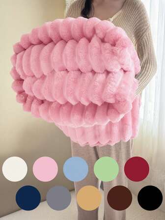 1pc Throw Blanket, Bedding, Cozy And Warm Blanket, Lightweight Soft And Comfortable, Solid Color Series, Minimalist And Stylish Design, Suitable For Sofa, Bedroom, Living Room, All-Around Comfort, Travel Use, Nap Blanket, Reference Size Image, Multiple Sizes Available, Machine Washable, Autumn Decor, Room Decor, Back To School, School Supplies