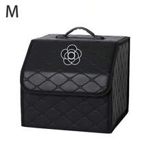 AD Premium Car Trunk Storage Box, Quilted Foldable Car Organizer Box, Multi-Functional Storage Container, Practical & Cute Bow Design, Available In Pink & Black - one-size - View 16