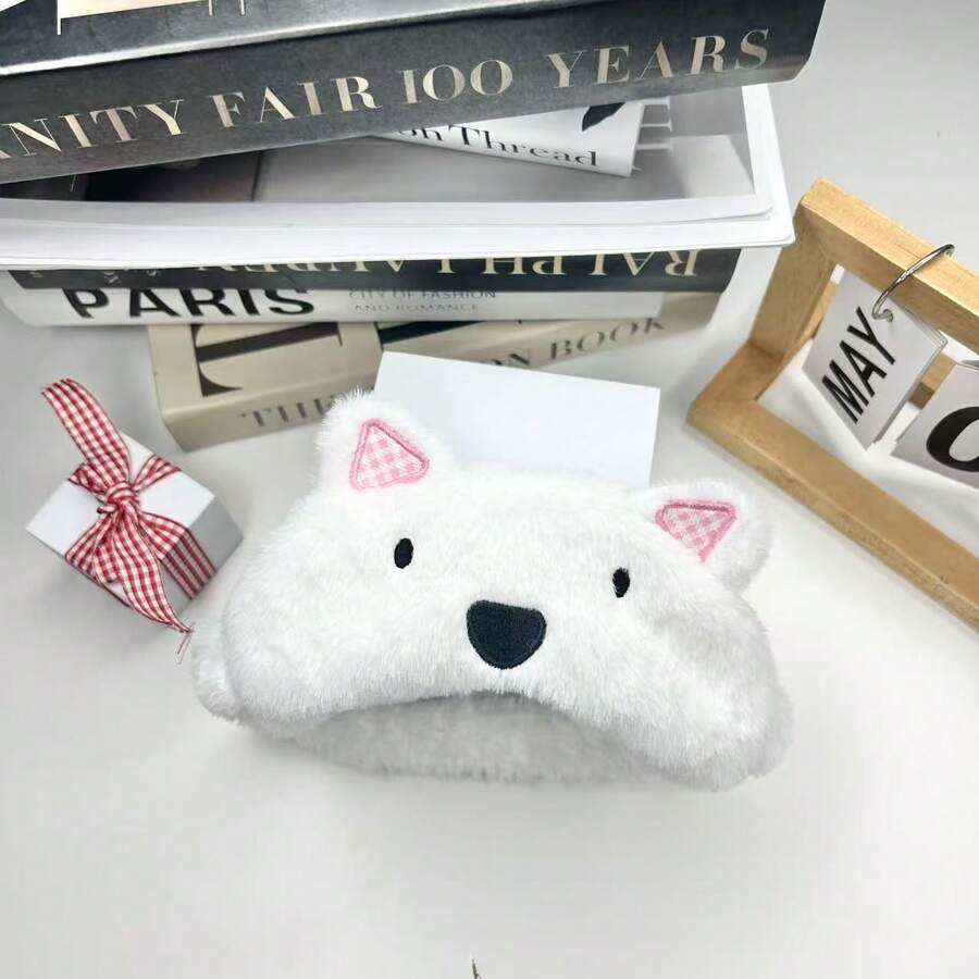 A Sweet And Cute West Highland White Terrier Plush Light-Blocking Sleep Mask Cartoon Versatile For Students - 1 - View 1