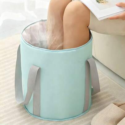 1 Bồn ngâm chân di động có thể gập lại, Tay cầm tiện dụng, thích hợp cho việc thư giãn tại SPA tại nhà - Sử dụng trong phòng ngủ, phòng khách, phòng tắm, dung dịch ngâm chân di động, thiết kế bồn cách nhiệt, chất liệu nhựa bền