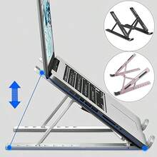 10-Levels Angles Adjustable Computer Stand- Compatible With All Laptops And  Height Adjustable Portable Laptop Stand -Extra Large Foldable Computer Stand For Desk - Ergonomic - Multicolor - View 9