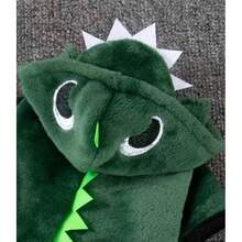 1件可爱绿色恐龙变身宠物服装，适合泰迪犬、贵宾犬等小型犬的保暖套装，圣诞宠物礼物 - 綠色 - 查看 8