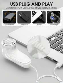 电动衣物除毛器，高效快速去除衣物上的绒毛，USB供电，不锈钢刀头 - 彩色 - 查看 7