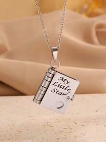 قلادة قلب من الفولاذ المقاوم للصدأ بشكل حروف حب مناسبة للسيدات للاستخدام اليومي هدية عيد ميلاد مجوهرات