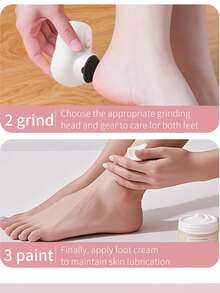 Rechargeable Electric Foot Grinder, Electric Foot Grinder, Four Replaceable Grinding Heads, Portable And Easy To Use, USB Charging, Suitable For Dry And Cracked Soles, Ideal Gift For Parents - Multicolor - View 11