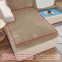 1pc Velvet Sofa Cover Elastic Thicken Anti-Slip Sofa Slipcovers For Living Room Bedroom Outdoor Sofa Protection Pet Stain Prevention 4-Season Sofa Seat Cushion Cover For L-Shaped Single Seat Recliner And 1/2/3/4 Seater Sofas Autumn Home Decor Sofa Throw Cover All Seasons Easy To Install And Remove - 駝色 - 查看 16