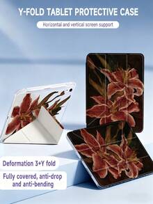 Ayotu 防震基础款平板电脑保护套，百合花油画图案，兼容iPad，超薄防摔平板电脑外壳，3+Y折叠智能支架设计，自动休眠/唤醒，兼容iPad 9.7/10.2/10.9/11/12.9英寸，第十代，Air 4/5，Air 11，兼容三星Galaxy Tab和Kindle，春季粉彩礼品 - 彩色 - 查看 6