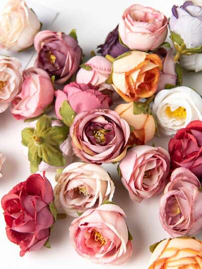 Artificial Rose Head And Bud Wedding Decoration Bride Wrist Flower Hand Holding Flower Head Flower Material Diy Valentine's Day Gift Wedding Candy Box Cake Birthday Party Decoration Material Corolla Material Home Valentine's Day Gift New Year Decoration Material Gift Gifts Graduation Essential For The Home Essential For Decoration