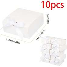 1/5 Piece Gift Box With Lid, White Gift Box, 10.6 X 7.8 X 3.1 Inch Bridesmaid Proposal Box With White Ribbon For Wedding Gifts, Birthday Gifts, Party Gifts, Decorations, Valentine's Day Gifts, Bridal Gift Boxes - White - View 9