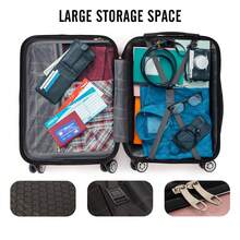 Todeco Valigie da viaggio, trolley da viaggio, valigia rigida e leggera in ABS e PC con maniglia telescopica, 4 ruote doppie, 56 x 36 x 22 cm, resistente, bagaglio da viaggio - Oro rosa - Visualizzare 2