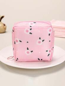 1 szt. przenośna torba do przechowywania podpasek, organizer na podpaski menstruacyjne z tkaniny Oxford z zamkiem błyskawicznym, modna i praktyczna, wielofunkcyjna torba podróżna – odpowiednia do przechowywania kosmetyków, podpasek, szminek, portmonetek, przenośnych toreb do przechowywania, podróżnych kosmetyczek (odpowiednich dla dziewcząt i kobiet), kosmetyków (odpowiednich dla nastolatek i kobiet), na powrót do szkoły, artykułów biurowych i do nauki, prezentów świątecznych, stylu boho (położenie nadruku nie jest stałe)