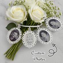 定制婚礼花束纪念照片吊坠，新娘纪念照片吊坠，新娘礼物 - 彩色 - 查看 10