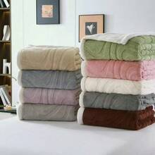 1pc Super Soft Taffeta Plaid Wavy Thickened Blanket - Double Layer Design, Multiple Colors Available, Thick Yet Lightweight, Suitable For Comfortable Napping, Sofa Leisure, Office, Bedding, Camping And Travel - Suitable For Single Or Double Use, All Seasons - Ideal Gift For Valentine's Day, Mother's Day, New Year - White - View 5