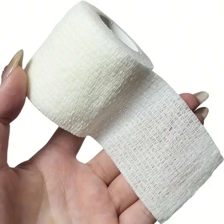 6/12/24/30 piezas Vendaje adhesivo blanco, transpirable y suave de tela no tejida, vendaje elástico autoadhesivo, cinta de 5CM * 4.5M - Blanco - Añade 6