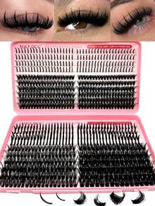 Large Capacity Eyelash Book 776 Pcs Mange Lashes With Spiky Effect Fairy Lashes Anime Eyelashes And 50D 60D 80D100D Fluffy Wispy Soft Lashes 6 Styles Lash Clusters Spike Lashes Individual Lash Clusters, Multi-Type Natural Look,Lashes Clusters Lashes Dramatic Look DIY Your Lashes In Your Way At Homelash Clusters,Eyelash Clusters,Individual Eyelashes,Lashes,Fake Lashes - màu đen - Xem 1