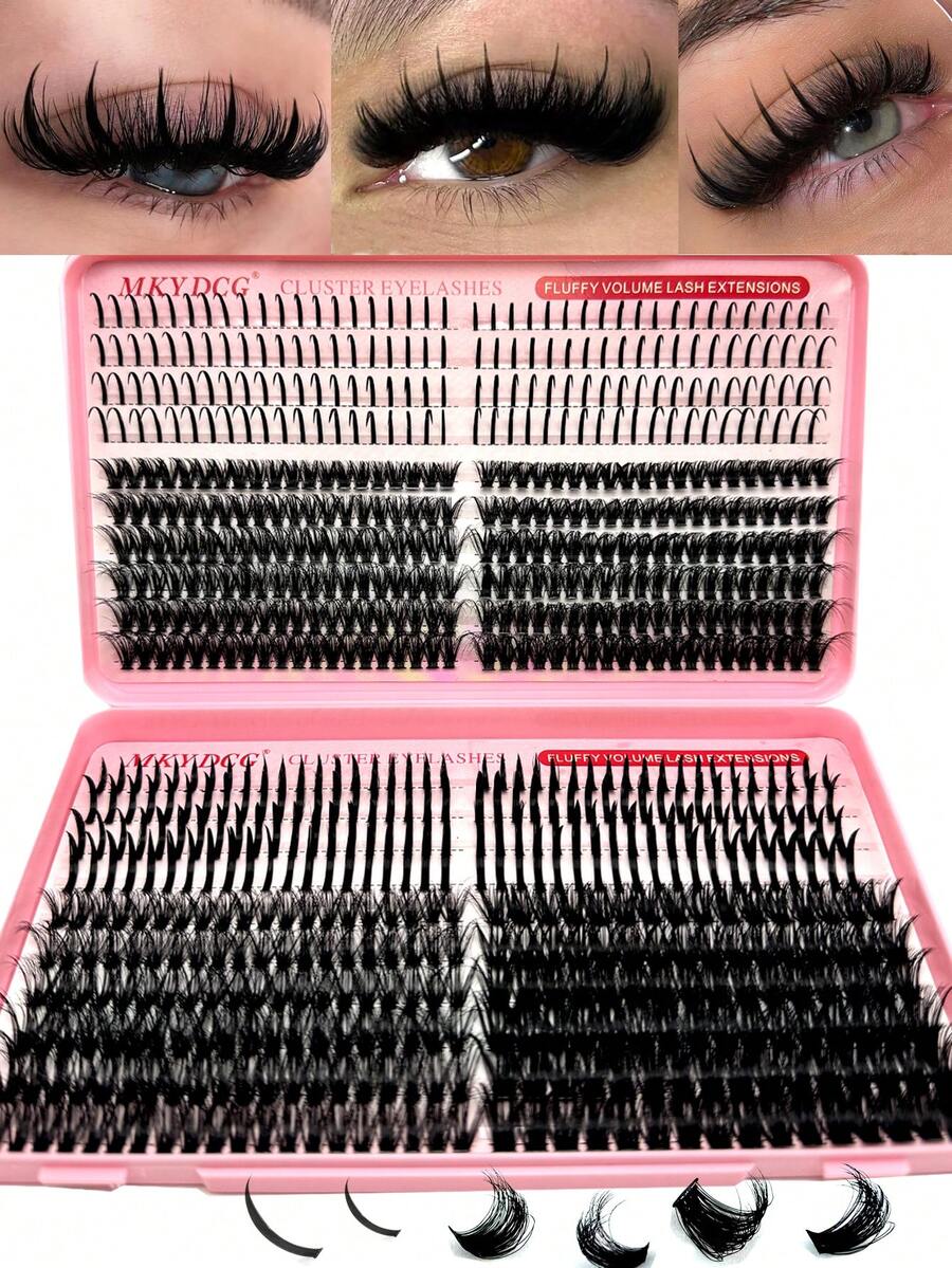 Large Capacity Eyelash Book 776 Pcs Mange Lashes With Spiky Effect Fairy Lashes Anime Eyelashes And 50D 60D 80D100D Fluffy Wispy Soft Lashes 6 Styles Lash Clusters Spike Lashes Individual Lash Clusters, Multi-Type Natural Look,Lashes Clusters Lashes Dramatic Look DIY Your Lashes In Your Way At Homelash Clusters,Eyelash Clusters,Individual Eyelashes,Lashes,Fake Lashes - màu đen - Xem 1