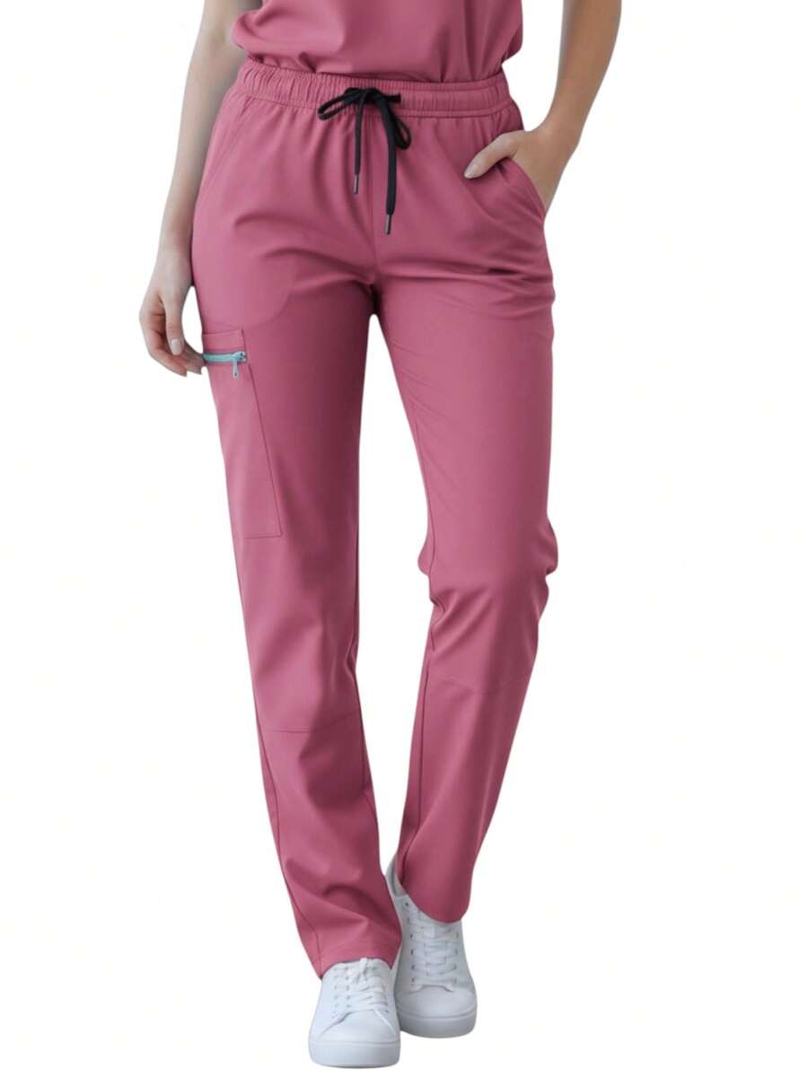 SOULMATE Alex_a Lady Surgical Pants - Baby Pink - View 1