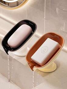 1pc Soap Dish - Luxury Suction Cup Soap Holder, Bathroom Storage Rack, Suitable For Bathroom Countertop Bathroom Accessories Bathroom Tools