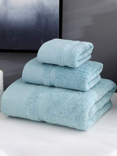 3pcs/1pc Modern Minimalist Cotton Bath Towels, Super Soft & Absorbent, Extra Large Bath Towel, Quick Dry, Non-Shedding, Sauna Towel, High Quality, Lightweight, Guest Towel, Best Gift For Partner, Face Towel 34*34, Hand Towel 34*75, Bath Towel 70*140