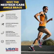 Ankle Support Brace - Breathable - Men, Women, Right Or Left Gray, Size XS, 1 Unit - X-Nhỏ (Gói 1) + Xám - Xem 3