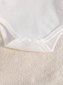 3pcs/Set Newborn Baby Girls Cute Bow Decor Long Sleeve Romper And Pocket Casual Pants Set