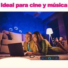 Barra de sonido de escritorio, Altavoces estéreo con cable para ordenador, ideales para juegos y como altavoces para teléfono. Conexión USB e inalámbrica BT 5.0 - Negro - Ver 2