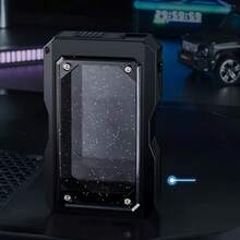 1pc 20-Slot Black Cigarette Case With Sliding Cover - Durable Medium Plastic Design, Versatile - Perfect Birthday Or Business Gift For Men, Men's Present | Modern Cigarette Holder | Visible Content Design