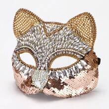 Exquisite high-end diamond-encrusted cat face mask high-end half-face fox cat mask Venice mask