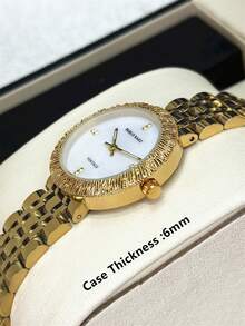 Pablo Raez 1 pezzo Orologio da donna di lusso in oro 18K, gioiello di moda, orologio da polso blu, accessori in acciaio inossidabile, movimento al quarzo, colore dorato IPG antiossidante, orologio da abito - Tagli Unica - Visualizzare 12