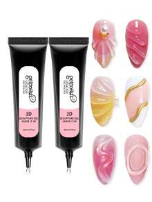 3D 雕塑凝胶，20ml 透明雕塑凝胶，用于雕刻、造型和绘制美甲图案，用于宝石装饰的水钻胶 - 無色 - 查看 15