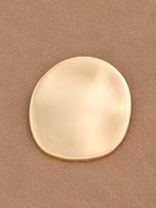 1 pezzo Spilla asimmetrica di colore oro/argento in acciaio inossidabile, spilla da bavero geometrica irregolare ovale, adatta per l'uso quotidiano delle donne