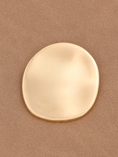 1 pezzo Spilla asimmetrica di colore oro/argento in acciaio inossidabile, spilla da bavero geometrica irregolare ovale, adatta per l'uso quotidiano delle donne