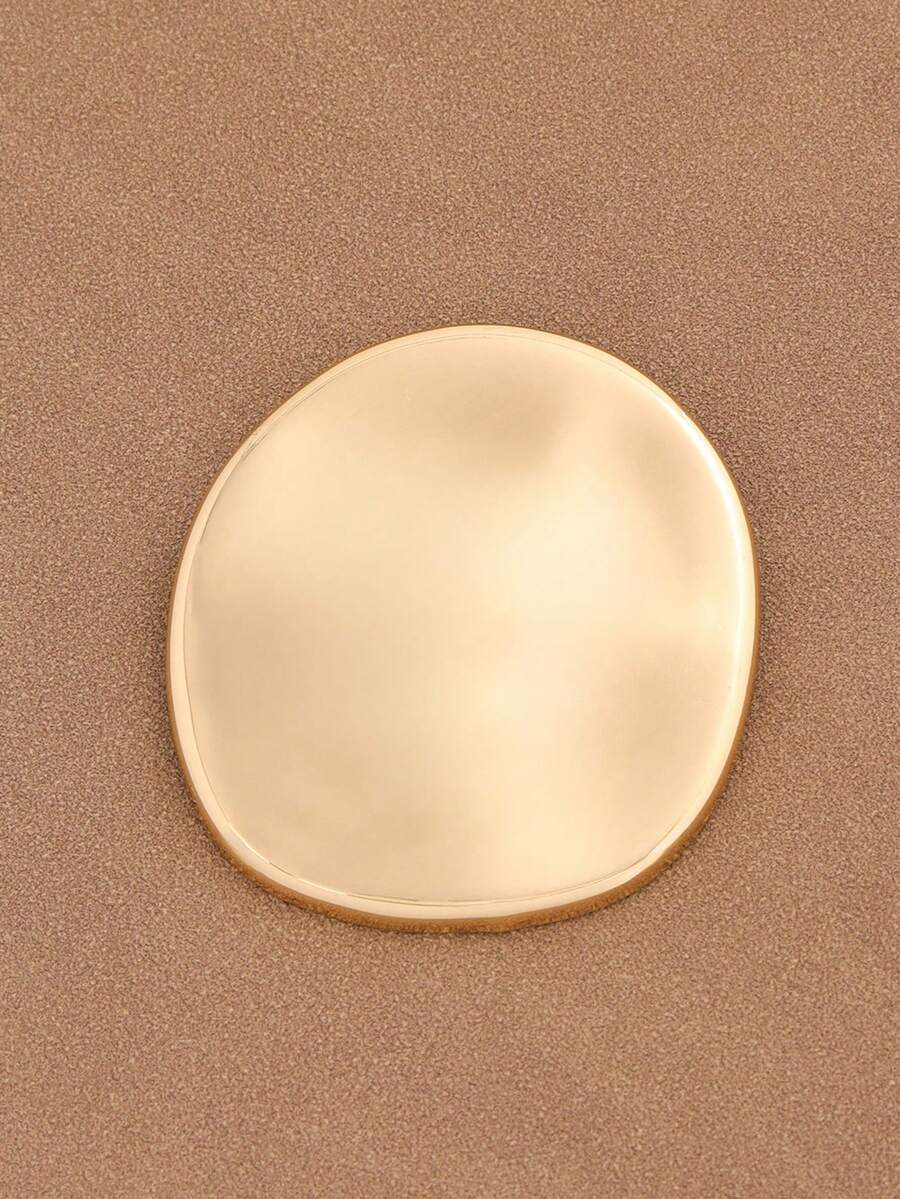 1 pezzo Spilla asimmetrica di colore oro/argento in acciaio inossidabile, spilla da bavero geometrica irregolare ovale, adatta per l'uso quotidiano delle donne