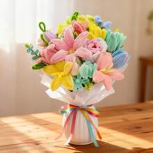 300/600/620 PCS Pipe Cleaners For Flowers, Pastel Chenille Stems With 20 Pcs Flower Stems, Macaroon Chenille Stems For Crafts, Pipe Cleaners Craft Set, Pipe Cleaners Bulk For Tulip, Rose, Lily, Sunflower, Pipe Cleaners, Multi-Colored, Flower Making Kit, Arts And Craft Supplies, Ideas For Art Project Activity, Craft Supplies Bulk For DIY Art And Craft Projects Creative Gift Wrapping Party Decorations(Macaron Series) - 彩色 - 查看 6